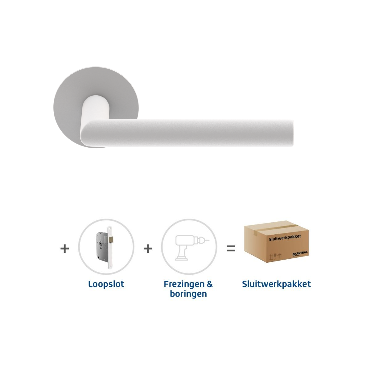Sluitwerkpakketten met Deurkruk Orbit 19 Flat Wit
